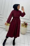Tesettür Bağcılıklı Kaşe Bordo Bordo