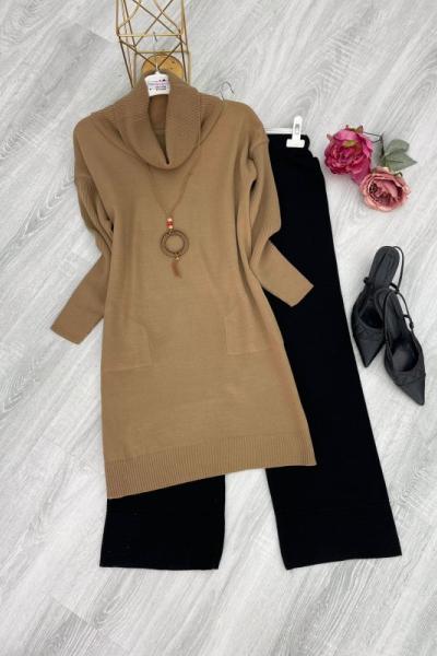 Tesettür Triko Tunik Taba Taba