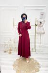 Tesettür Lady Elbise Bordo  Bordo