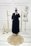 Tesettür Ribanalı Kap Siyah Siyah