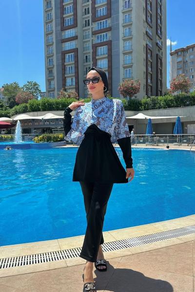 Tesettür Mayo Mavi Mavi