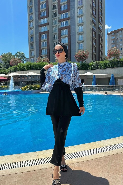 Tesettür Mayo Mavi Mavi