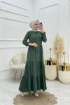 Toprak Tesettür Elbise Yeşil Yeşil