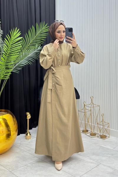 Zarafet Elbise Yağ Yeşili  Yağ Yeşili