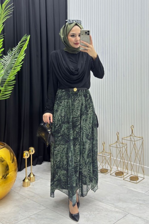 Zarif Etek Yeşil Yeşil