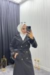 Zincir Detay Trenç Siyah Siyah
