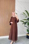 Zaren Krep Taşlı Abaya