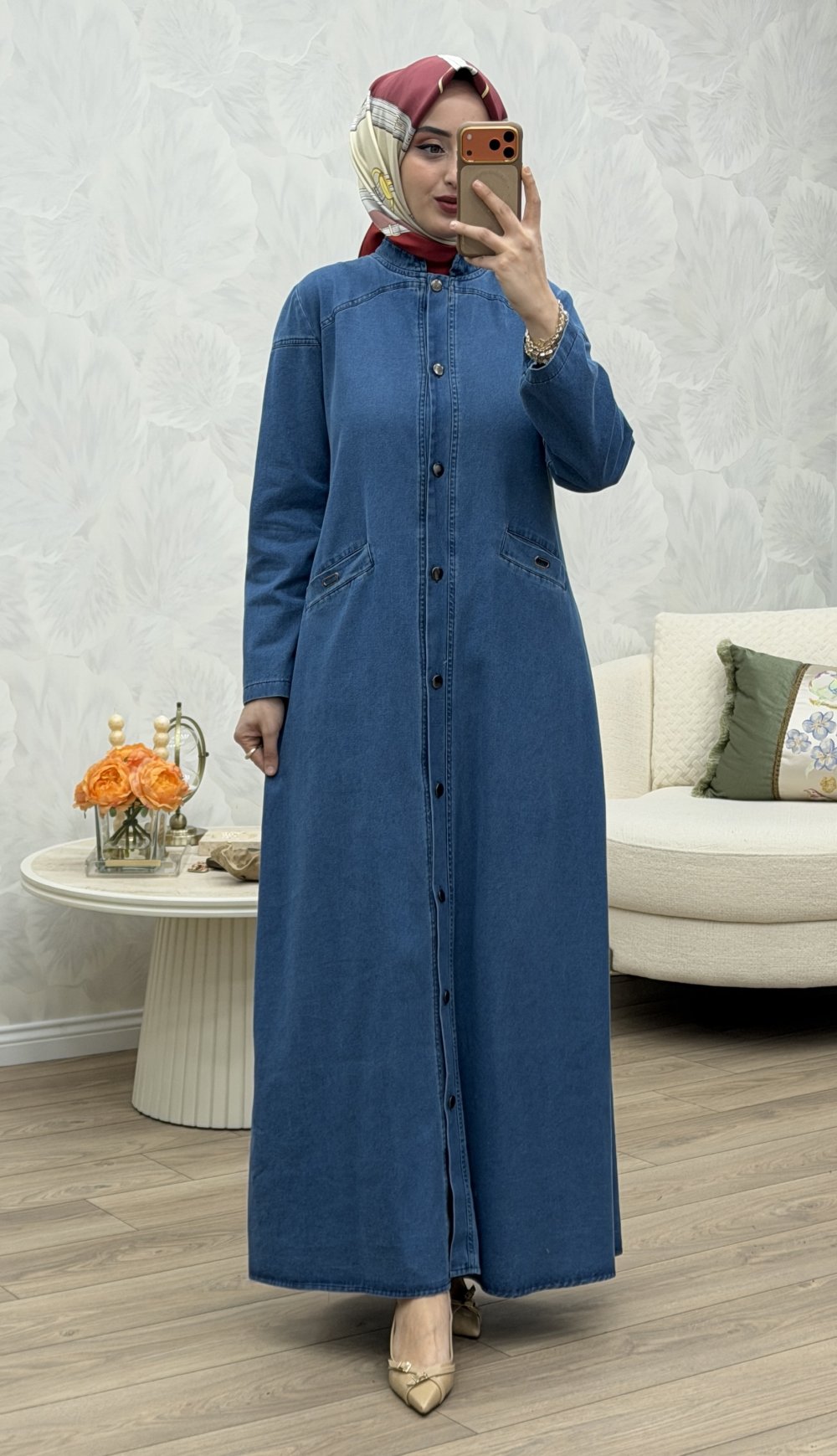 Göksu Ferace Elbise Buz Mavisi