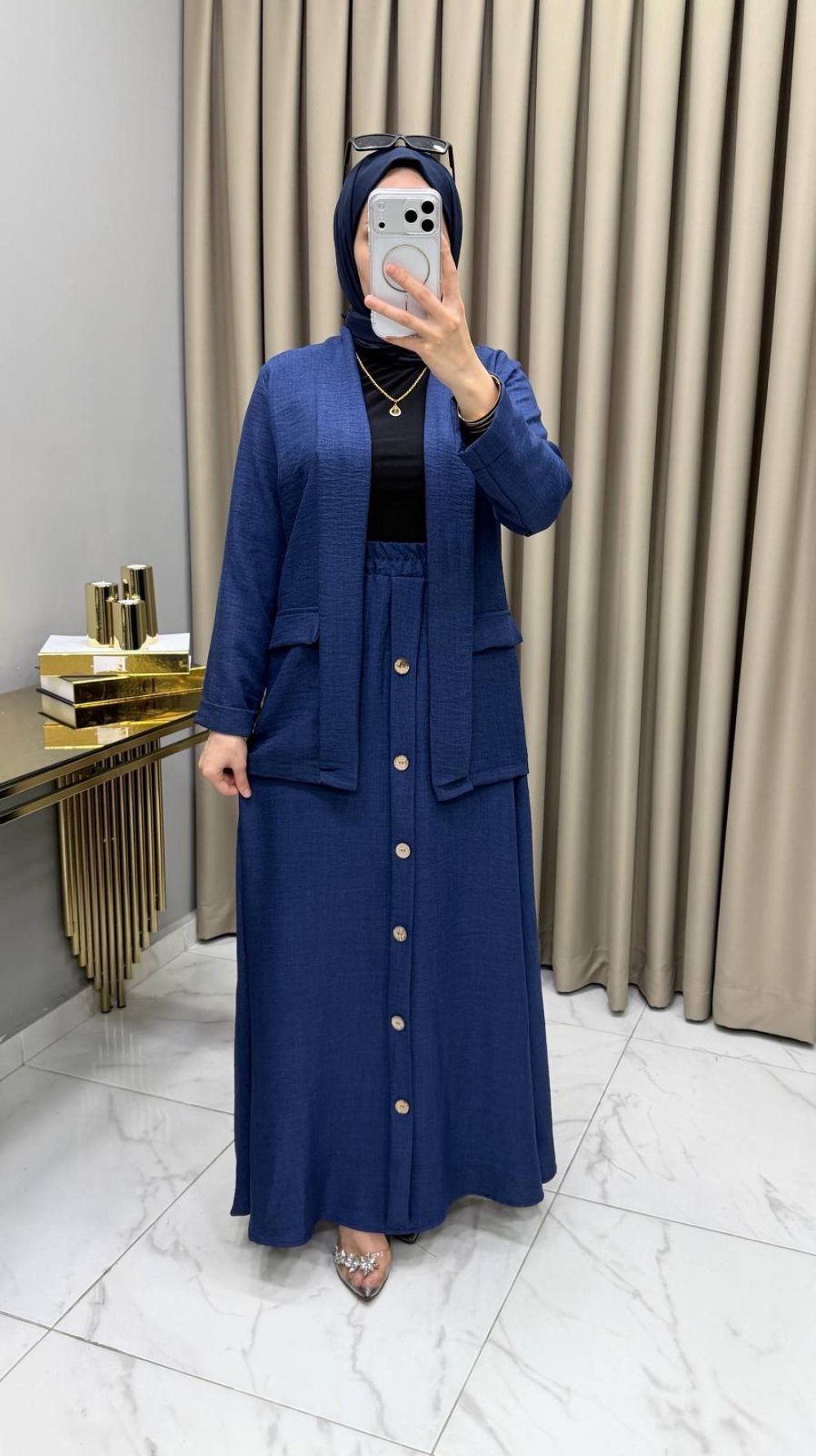 Ceketli Etekli Takım Lacivert