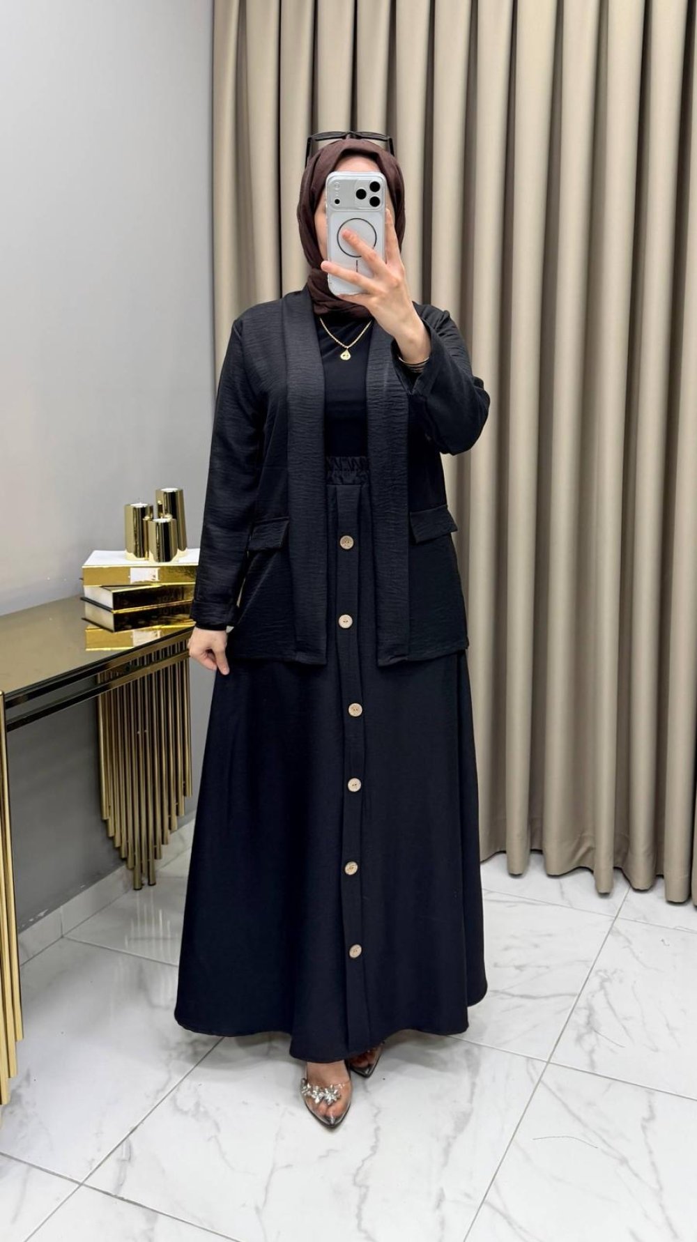 Ceketli Etekli Takım Siyah